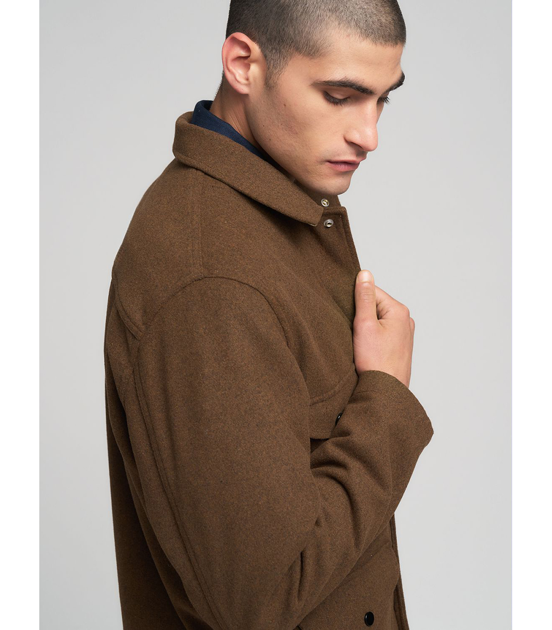 ウールブレンド アンコンシャツジャケット 詳細画像 ライトブラウン 7